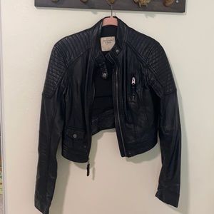 Black leather jacket